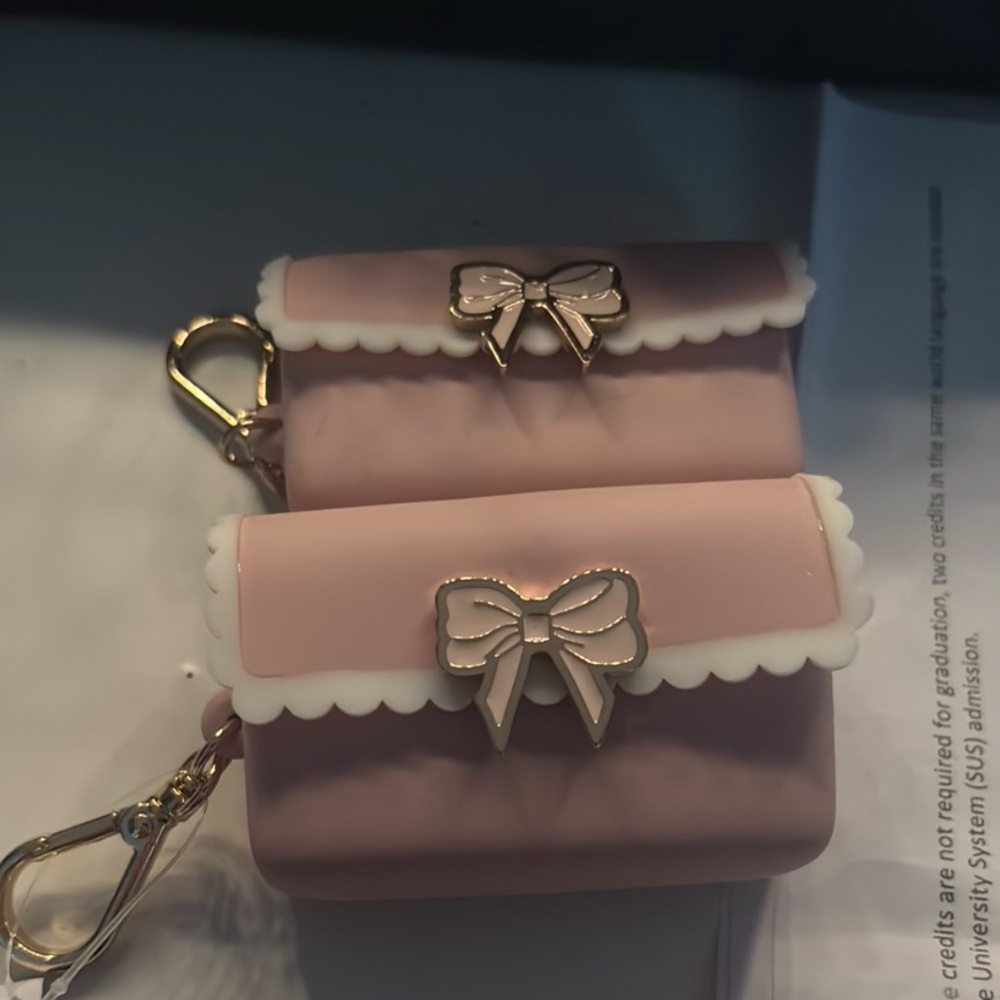 Pink Bow Keychain Pouches bath and body